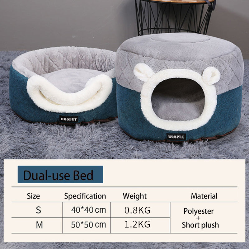 convertible plush pet bed and house, view 2 - MRSLM