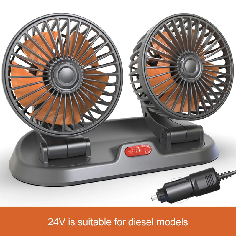 dual head USB car fan, view 2 - MRSLM