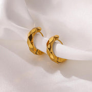 round gold stainless steel earrings - MRSLM