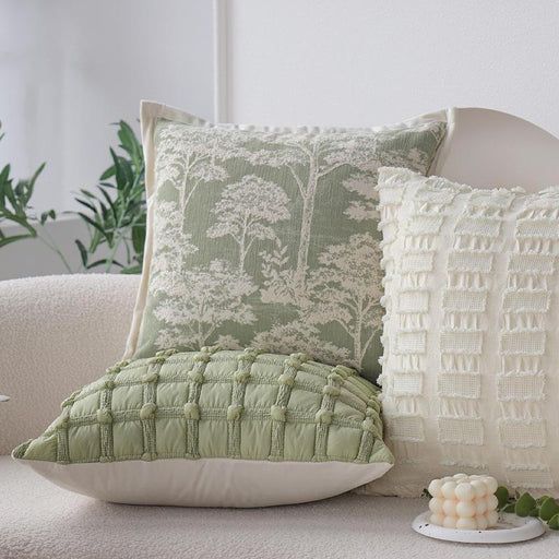 elegant green jacquard decorative pillow cover - MRSLM