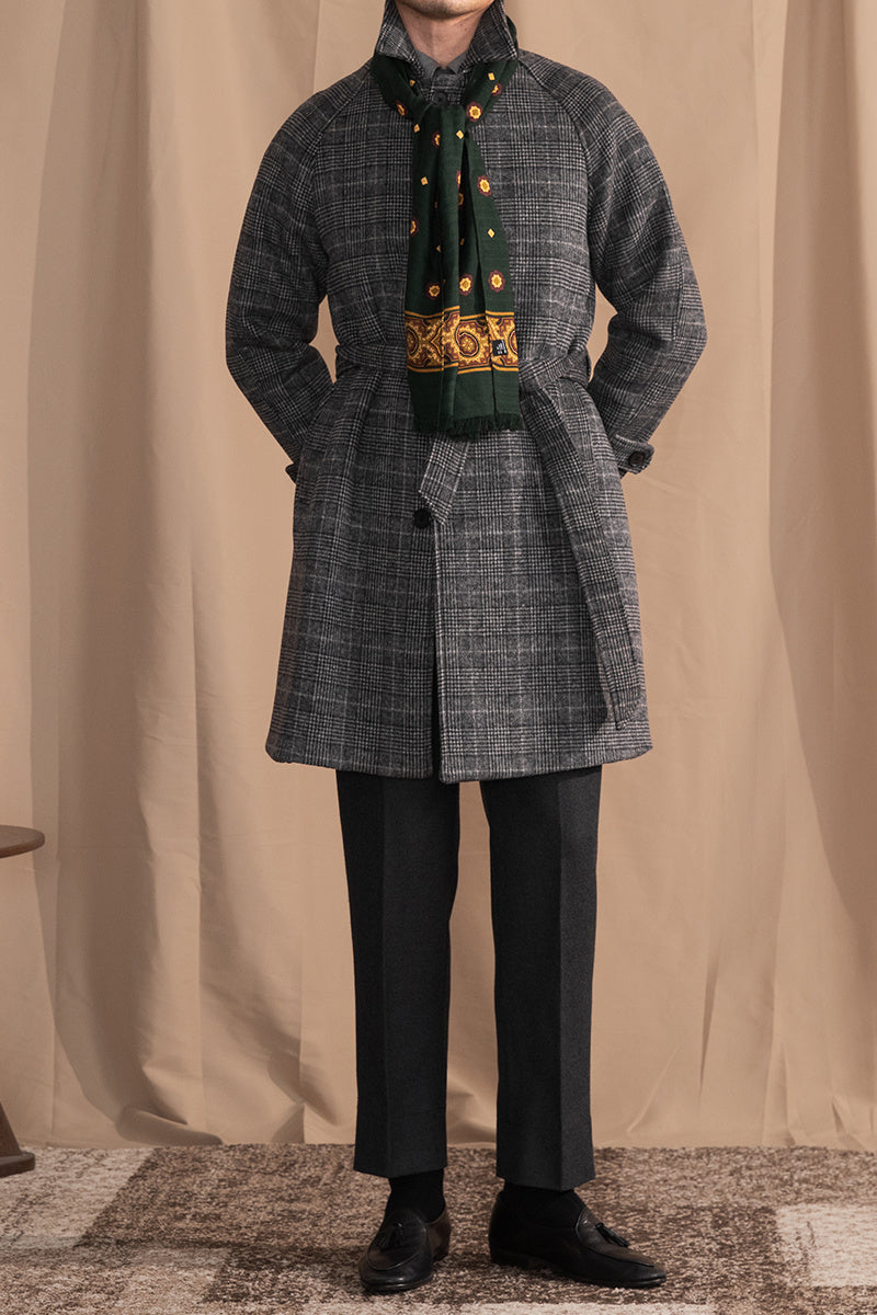 Men's wool mid-length coat, view 2 - MRSLM