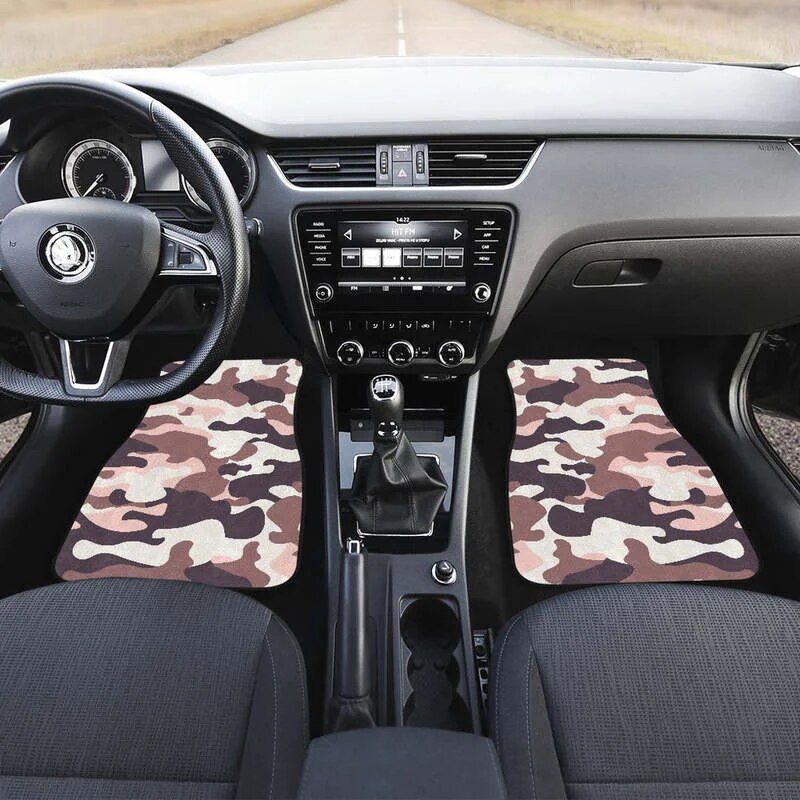 pink and brown camo car floor mats, view 3 - MRSLM