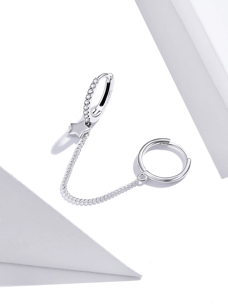 s925 sterling silver star ear clip, view 2 - MRSLM
