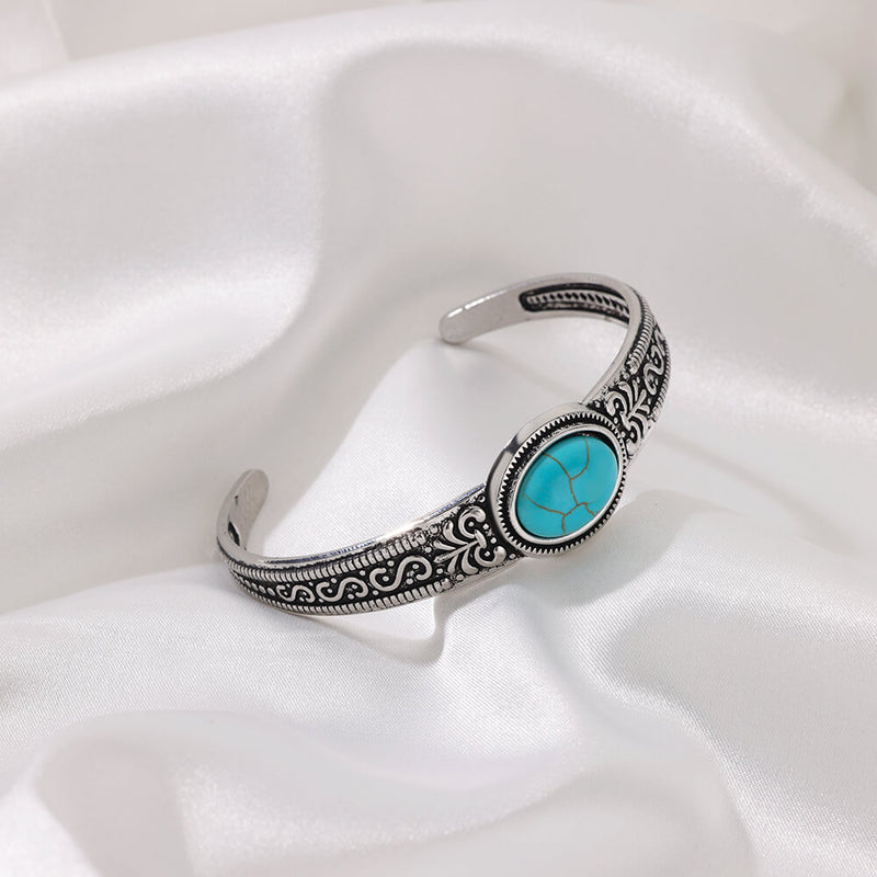 stainless steel opal cuff bracelet, view 6 - MRSLM