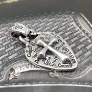 Graffiti cross pendant necklace, view 4 - MRSLM