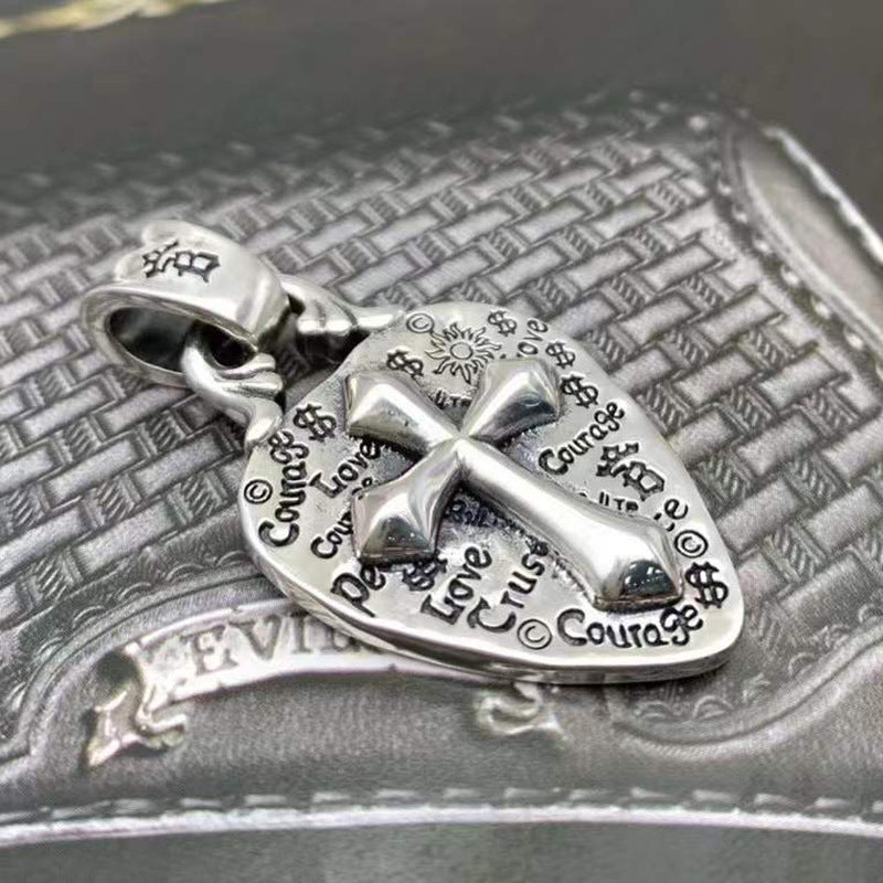 Graffiti cross pendant necklace, view 4 - MRSLM