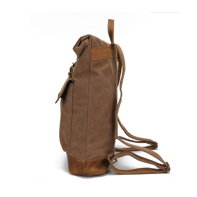 roll top canvas backpack, view 4 - MRSLM