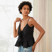v-neck tie-up camisole, view 6 - MRSLM