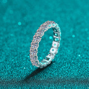 inlaid moss stone silver-plated ring, view 5 - MRSLM