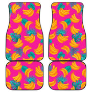 Tropical pink banana print car floor mats, view 2 - MRSLM