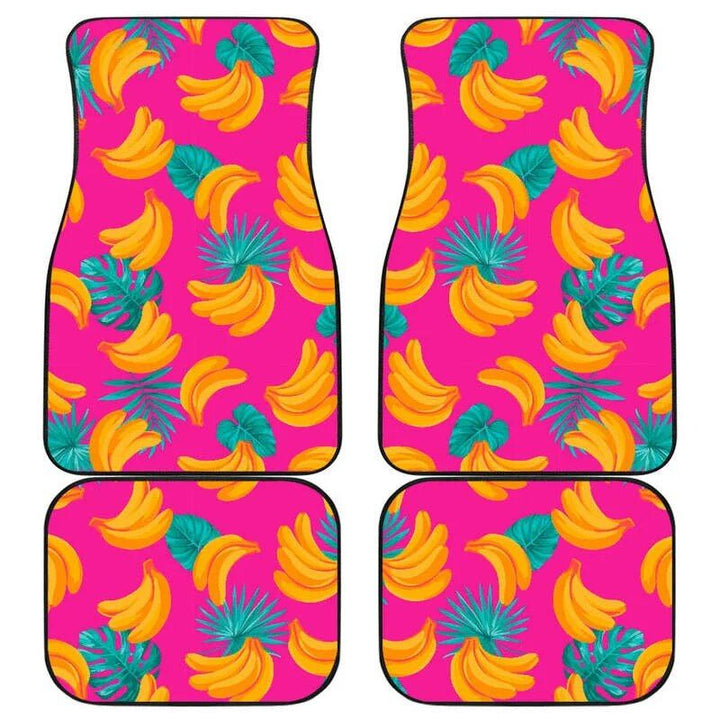 Tropical Pink Banana Print Car Floor Mats