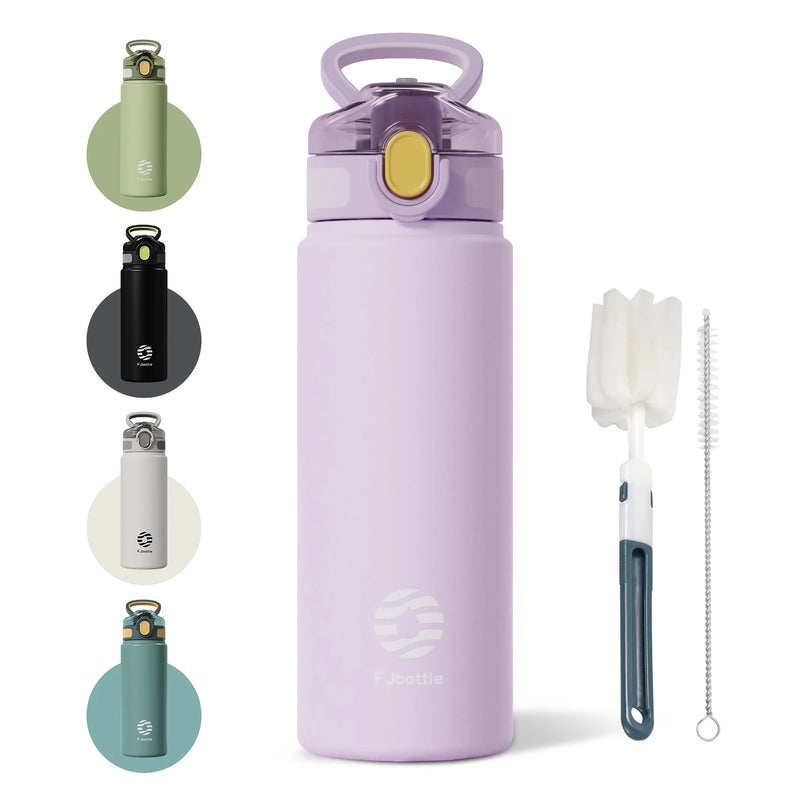 stainless steel thermos bottle with straw, view 5 - MRSLM