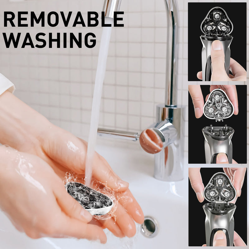 usb rechargeable rotary shaver for men, view 6 - MRSLM