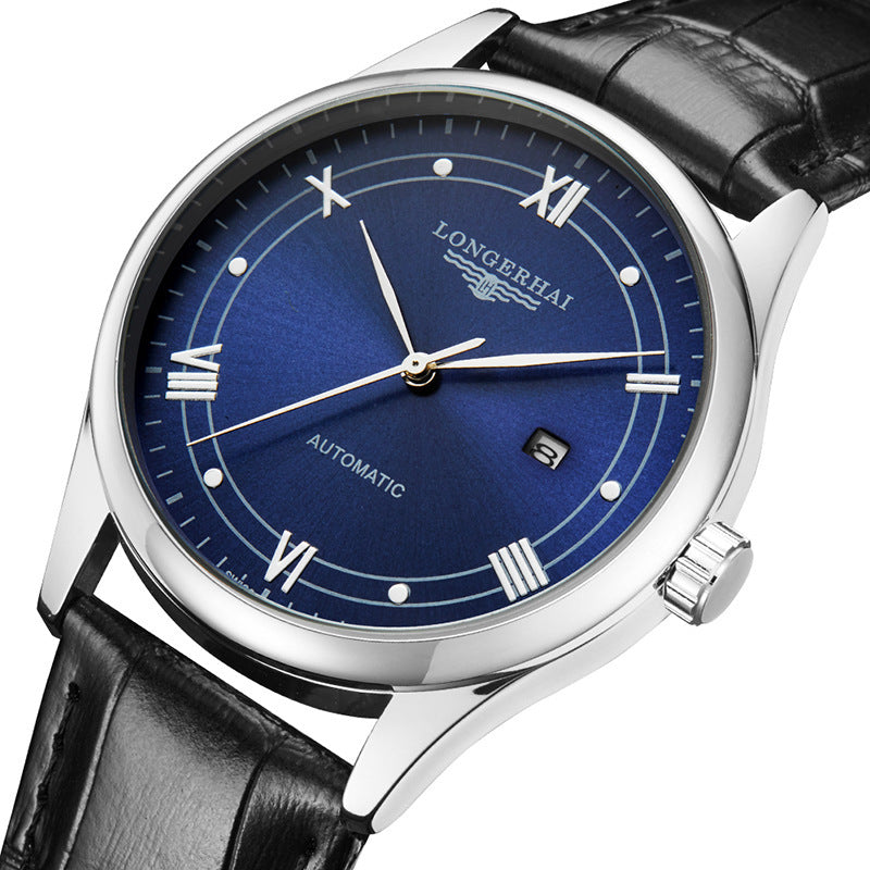 Men's leather strap quartz watch, view 4 - MRSLM