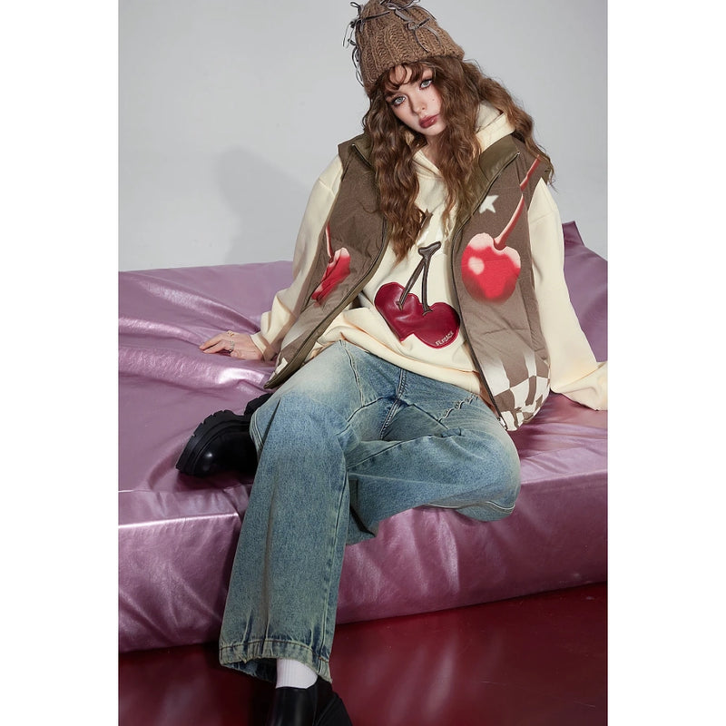 brown down vest, view 4 - MRSLM