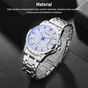 classic men's silver stainless steel quartz watch, view 2 - MRSLM