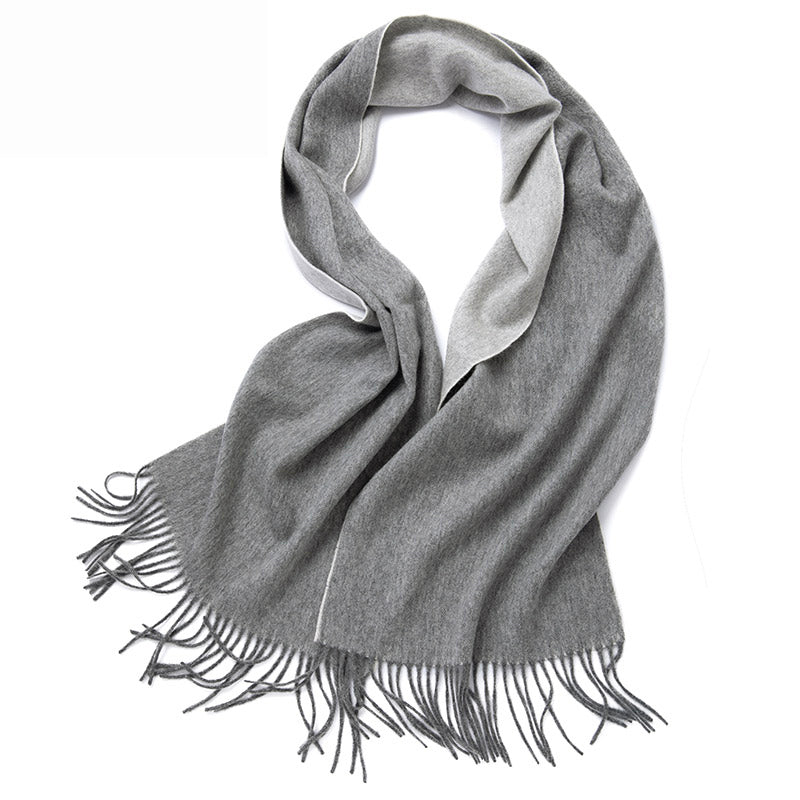 Double-sided wool scarf, shawl and wrap, view 5 - MRSLM