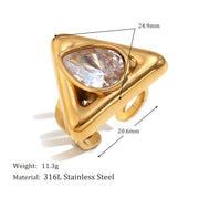 Triangle rhinestone ring, view 4 - MRSLM