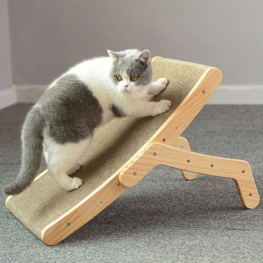 wooden cat scratcher and lounge bed - MRSLM
