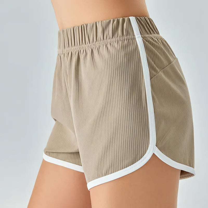 Women's cool cotton yoga shorts, view 2 - MRSLM