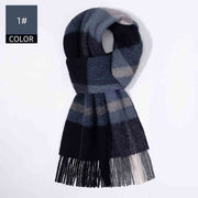Men's plaid wool scarf, view 5 - MRSLM