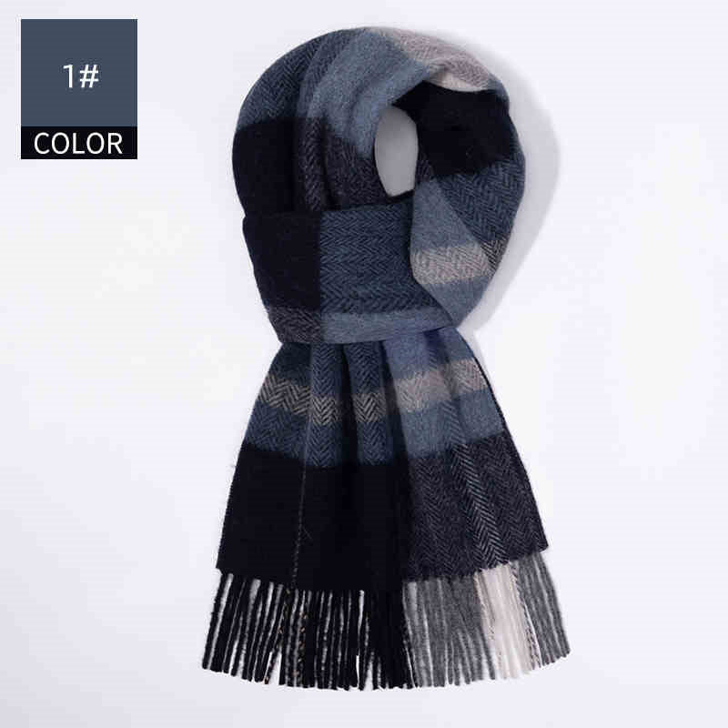 Men's plaid wool scarf, view 5 - MRSLM