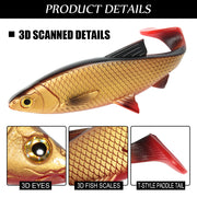 3D river roach paddle tail fishing lure, view 10 - MRSLM
