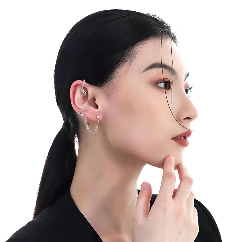 zircon snake ear cuff, view 2 - MRSLM
