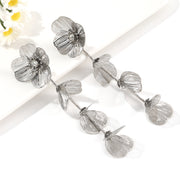 Rhinestone flower tassel earrings, view 12 - MRSLM