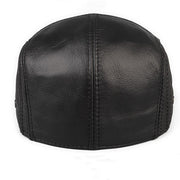 men's cowhide leather hat black, view 4 - MRSLM
