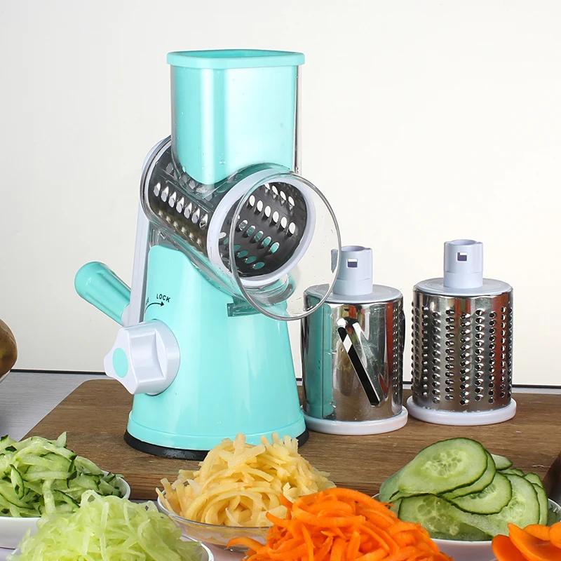 vegetable slicer shredder with 3 stainless steel blades - MRSLM