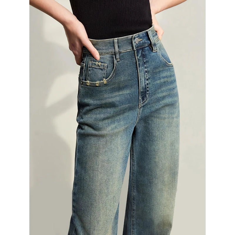 retro washed denim jeans, view 6 - MRSLM