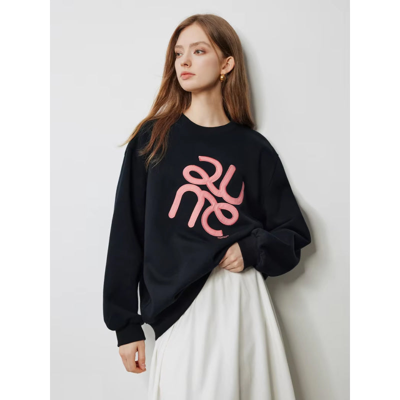 embroidered pullover sweatshirt, view 4 - MRSLM