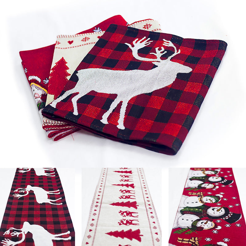 Christmas cotton-linen table runner, view 9 - MRSLM