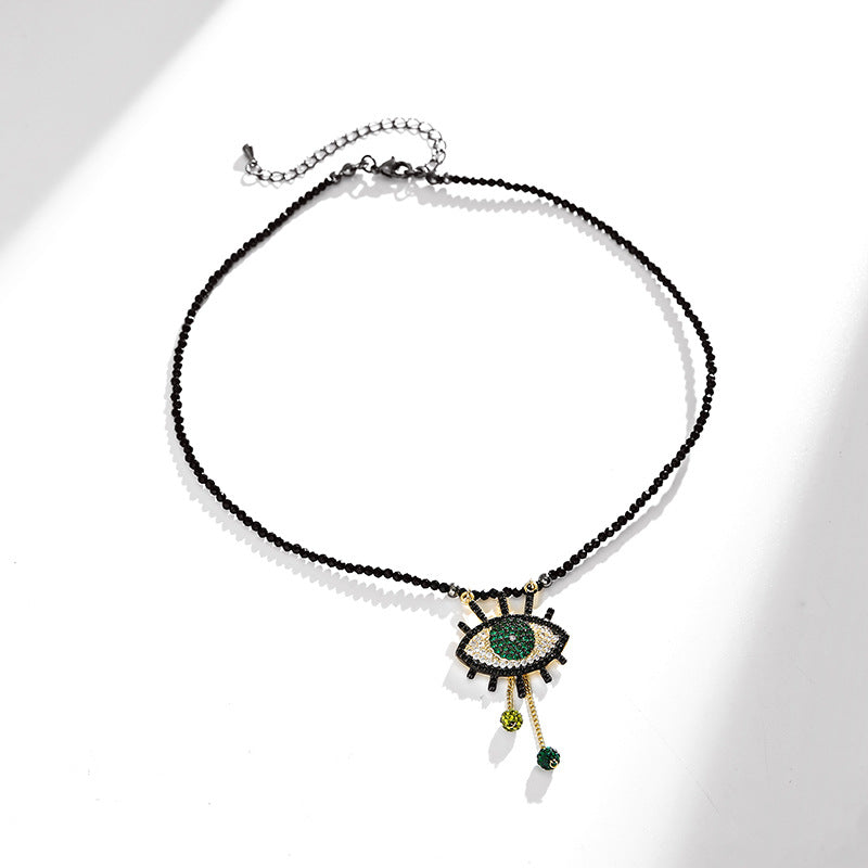 crystal eye pendant necklace, view 3 - MRSLM