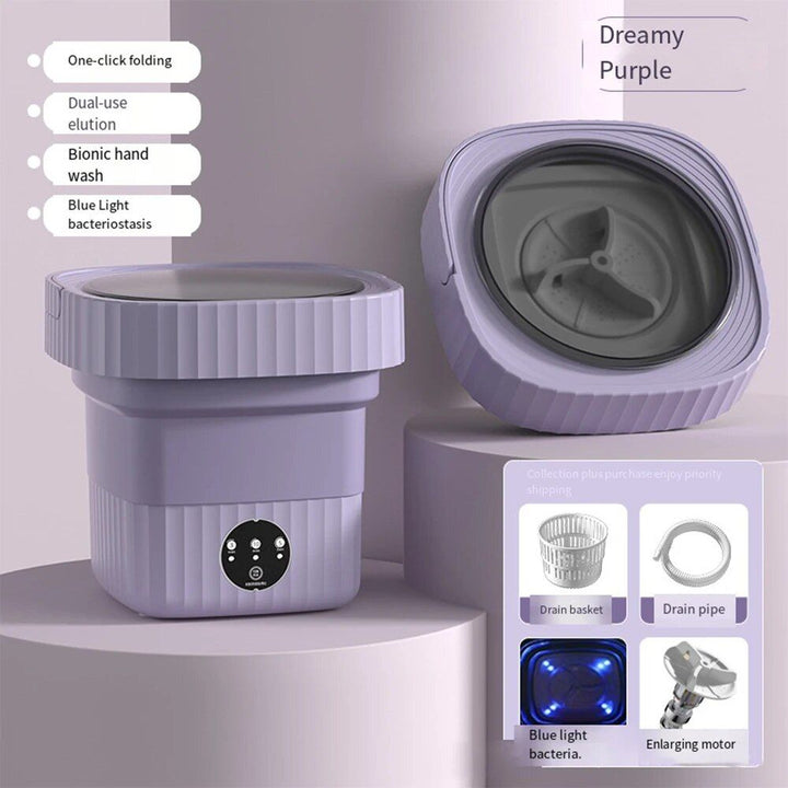 Portable Folding Washing Machine with Large Capacity & Spin Dryer Bucket