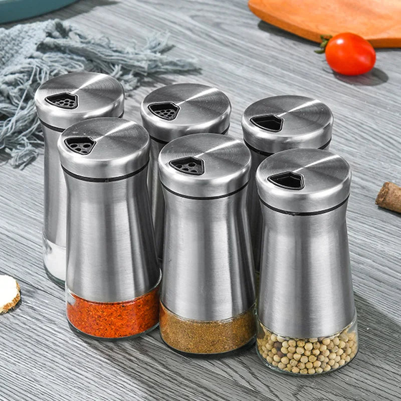 stainless steel pepper and salt shaker, view 6 - MRSLM