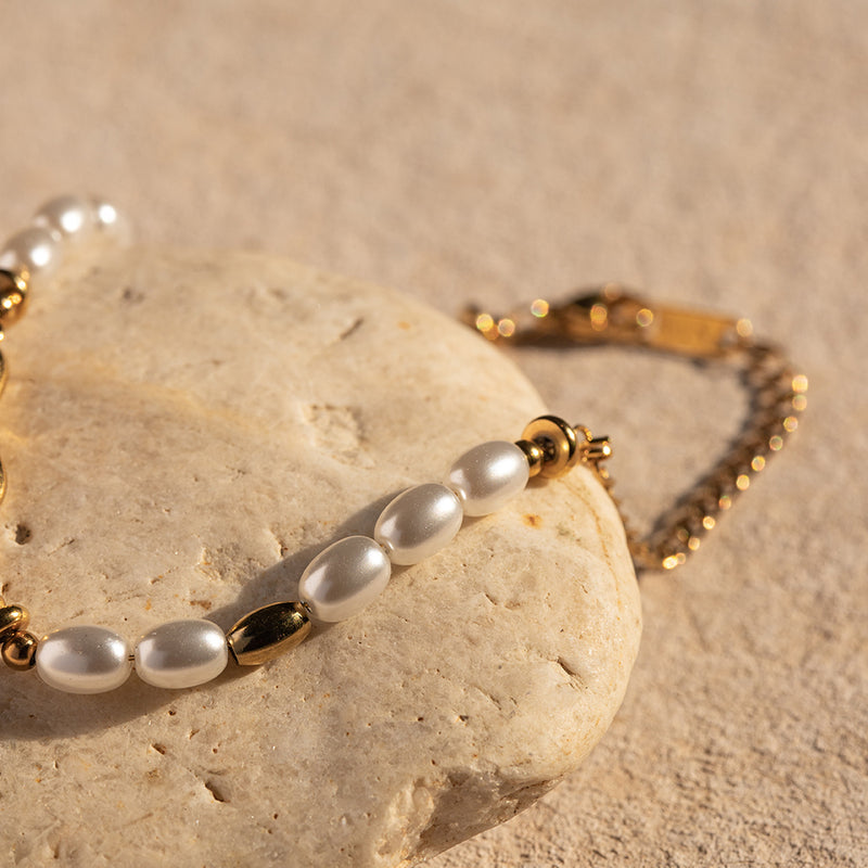 gold plated water drop bracelet, view 5 - MRSLM