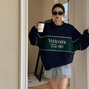 women's padded round neck sweatshirt jacket, view 3 - MRSLM