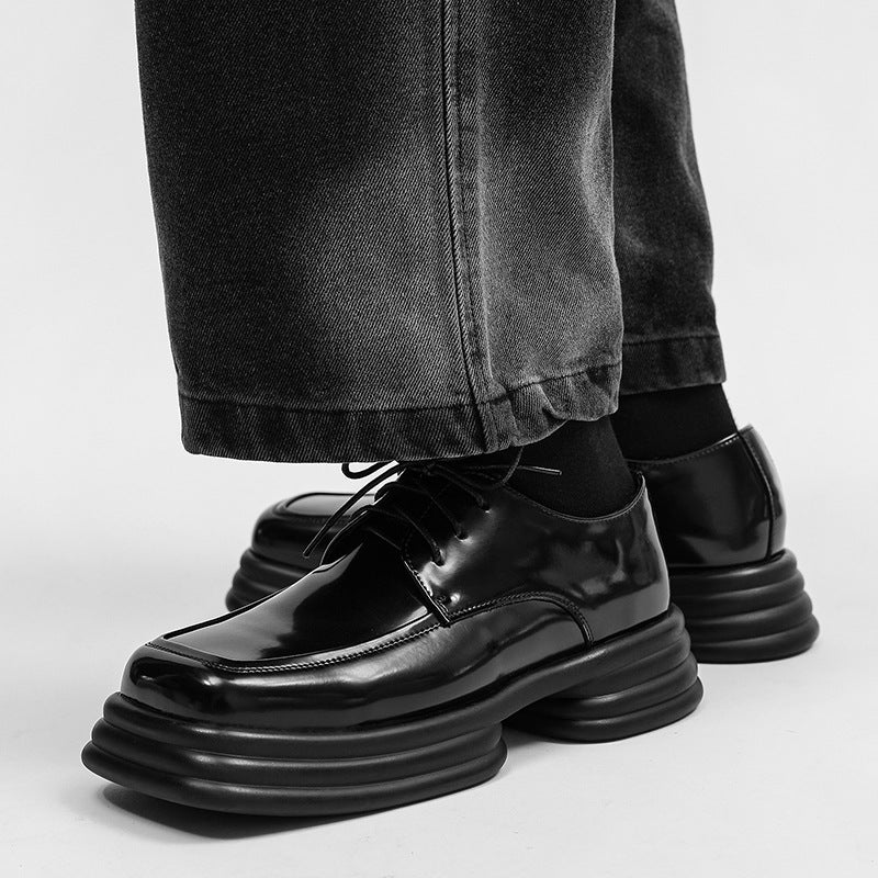 increase height black men's formal leather shoes, view 3 - MRSLM