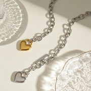 Gold plated heart pendant necklace, view 5 - MRSLM