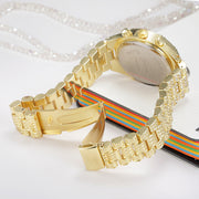 Women's crystal quartz watch with metal band, view 6 - MRSLM