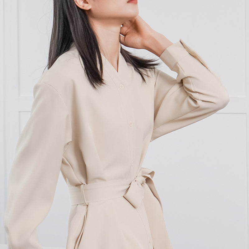 women's long sleeve loose dress, view 2 - MRSLM