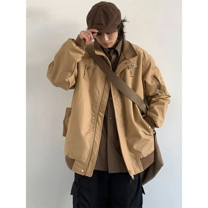 retro embroidery workwear jacket, view 3 - MRSLM
