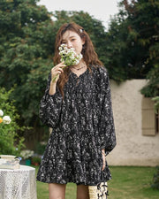 floral flounce-edge loose dress, view 2 - MRSLM