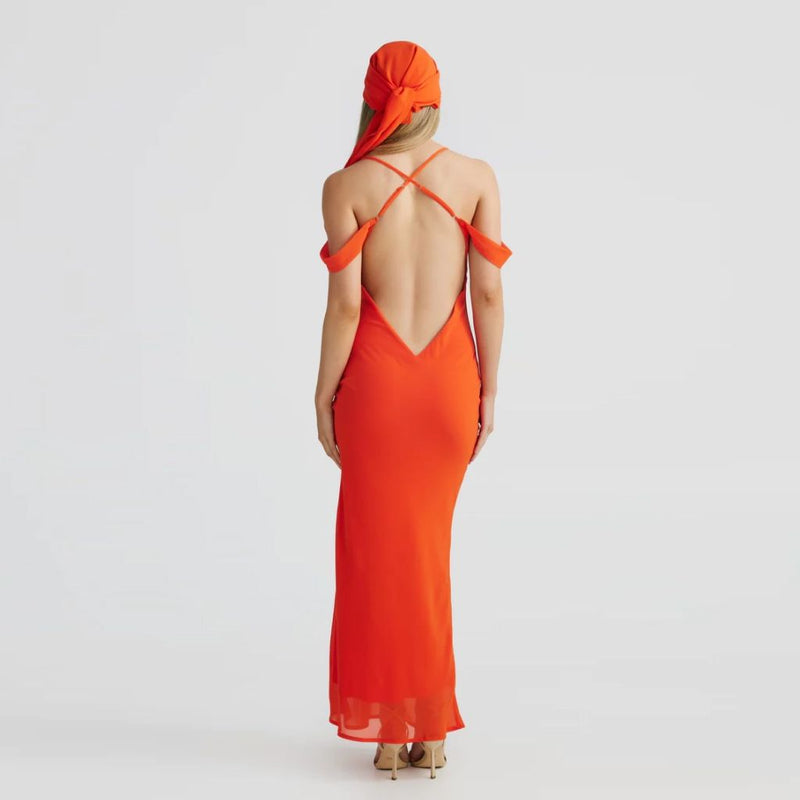 off shoulder maxi long dress, view 6 - MRSLM