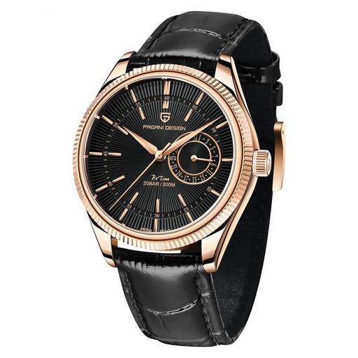 men's quartz watch with leather band, view 4 - MRSLM