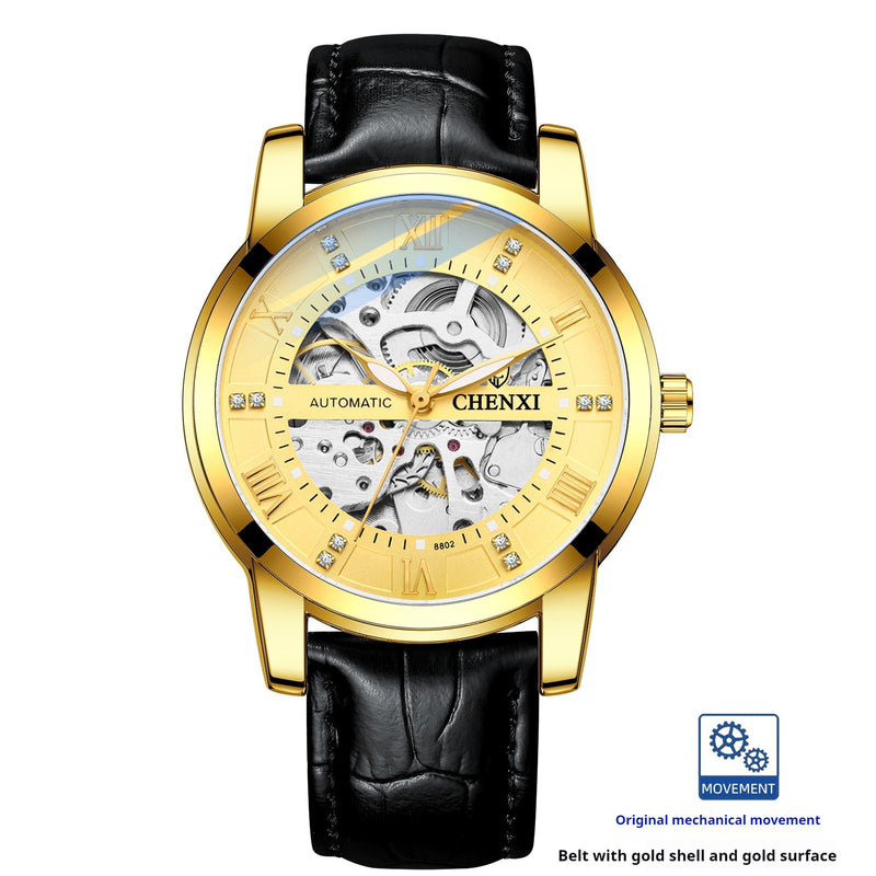 Men's hollow automatic mechanical watch, view 5 - MRSLM