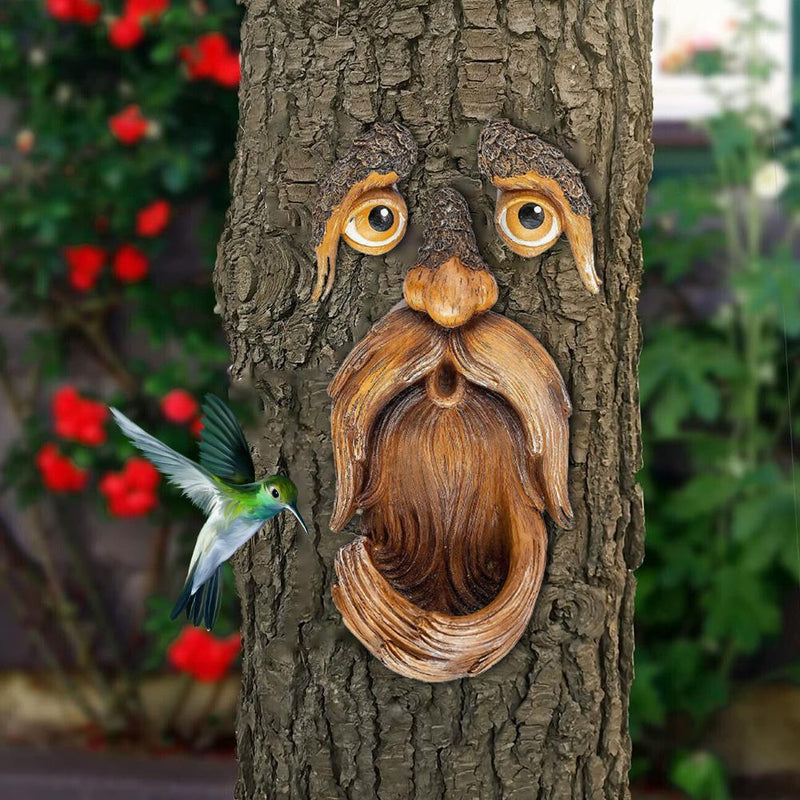 old man tree face hugger garden art, view 4 - MRSLM