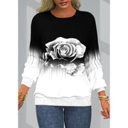 women's digital print raglan sleeve sweater, view 4 - MRSLM